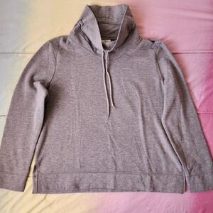 St John's Bay Light Gray Super Soft Turtleneck Sweatshirt Size Medium